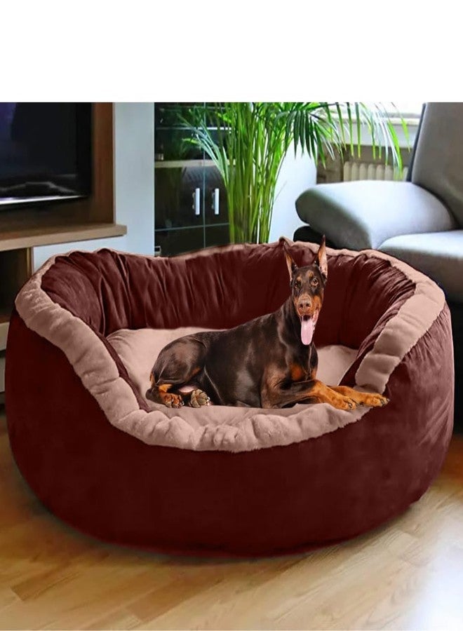 DRILLY Grade A++ Fur 4XL Dog Bed for Extra Large Dogs Washable-Orthopedic Big Dog Beds | Big Breed | | Giant Human Dog Bed@ (4XL) - Image 1
